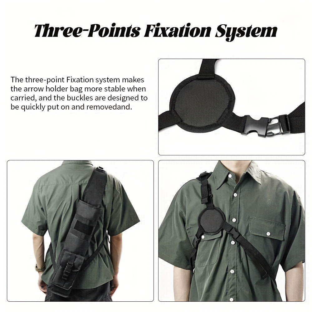 Pskook Archery Lightweight Back Arrow Quiver Dual Use Foldable Compact Hip Arrows Bag with Molle System Pocket Hanged for Target