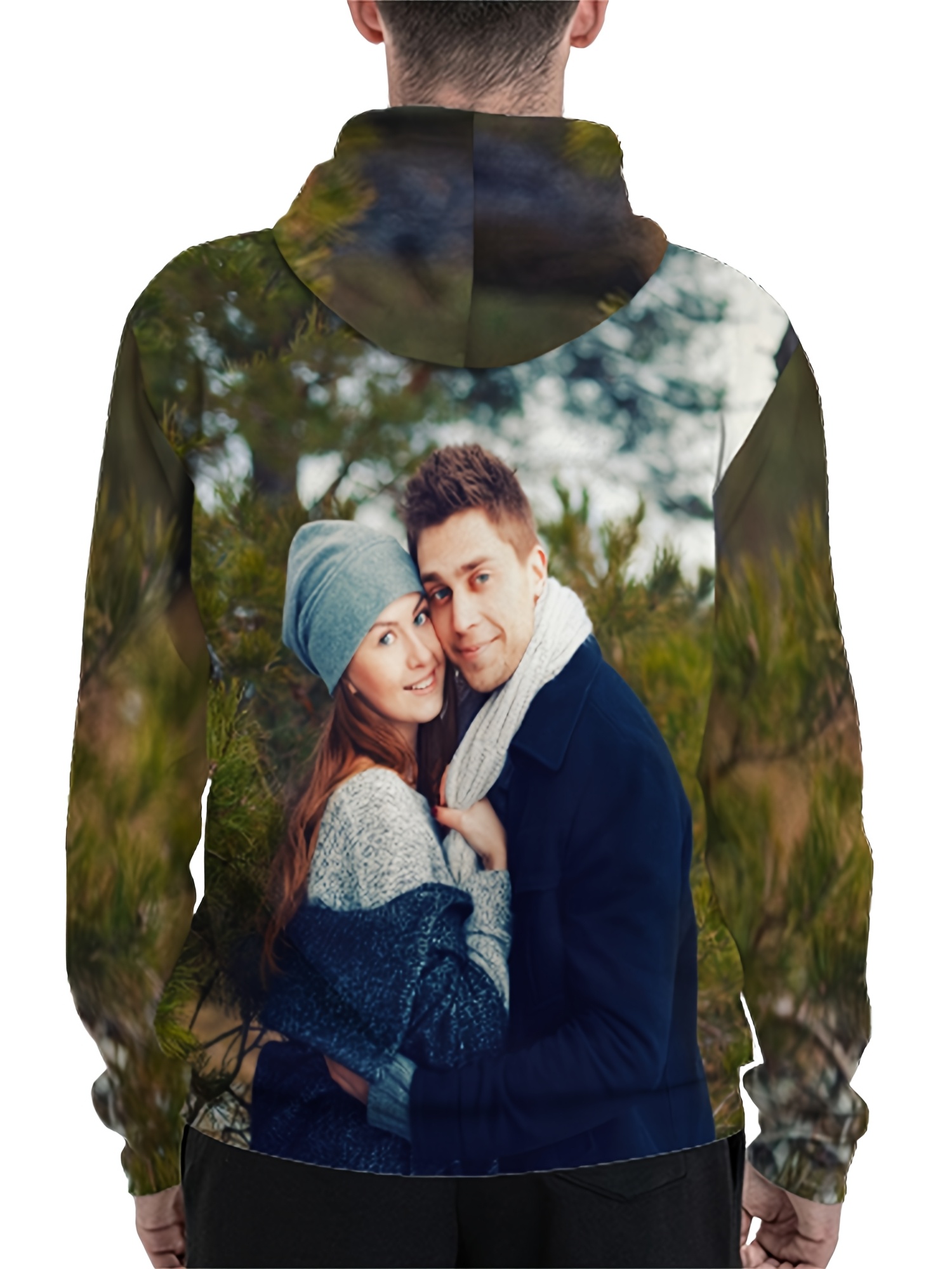 sweat à capuche imprimé 3d photo personnalisé – design Temu