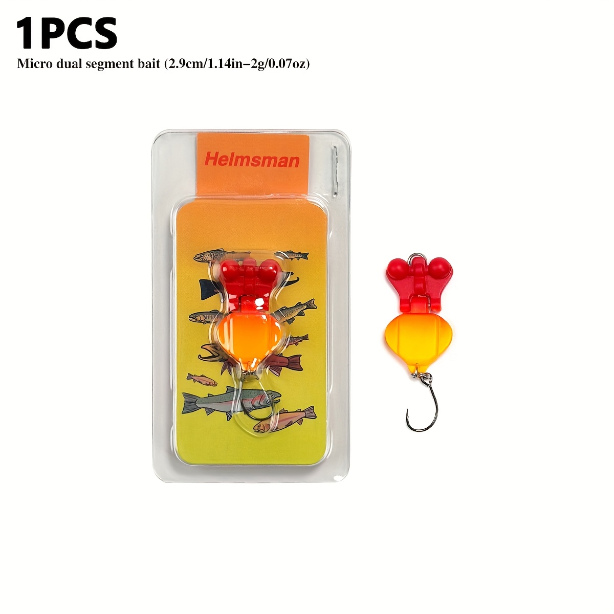 1pc Micro Creature Dual-section Swinging Bait, 2.9cm/2g - Yin-yang Multi-section Bait, Stream Single Hook Sinking Lure, Suitable For Small Fish