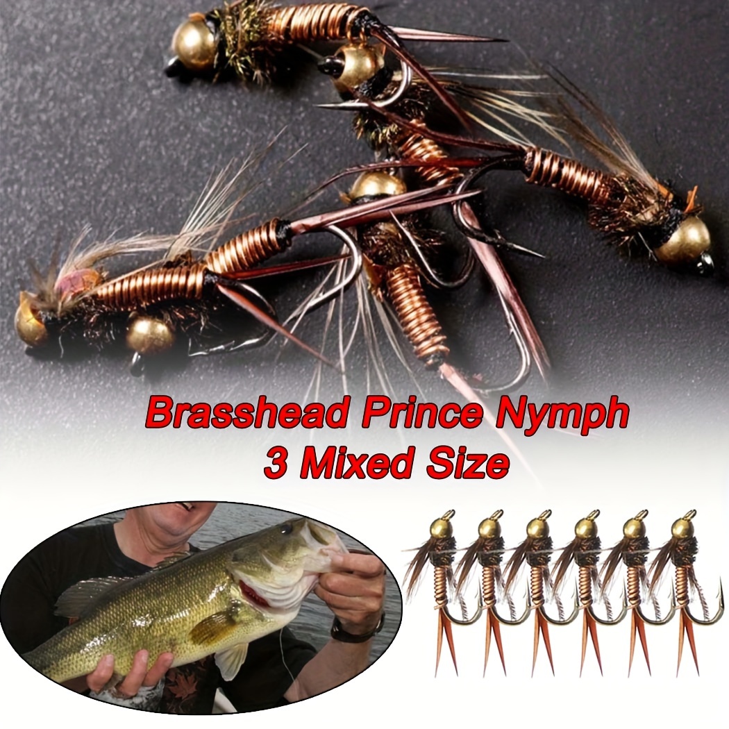 Baits Lures A Set #14 Brass Bead Head Fast Sinking Nymph Scud Fly Bug Worm  Trout Fishing Flies Artificial Insect Bait Lure 230911