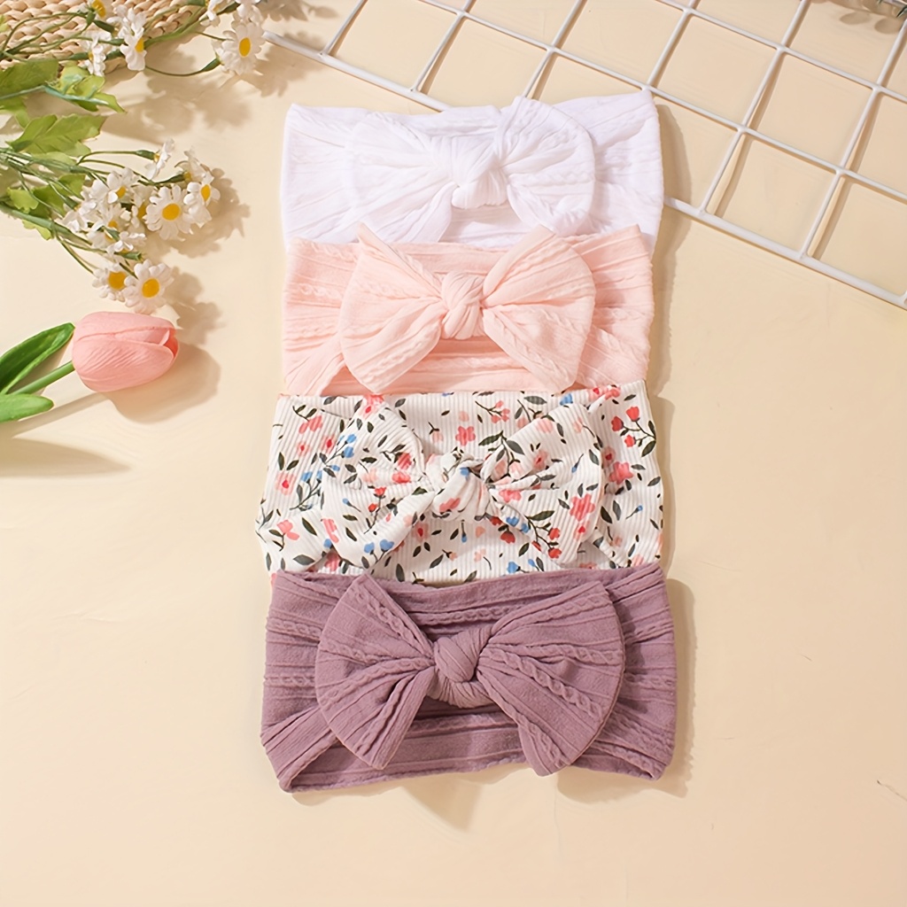 4pcs Baby Bow Jacquard Headband Children's Hair Accessories Children's Headband Holiday Gift