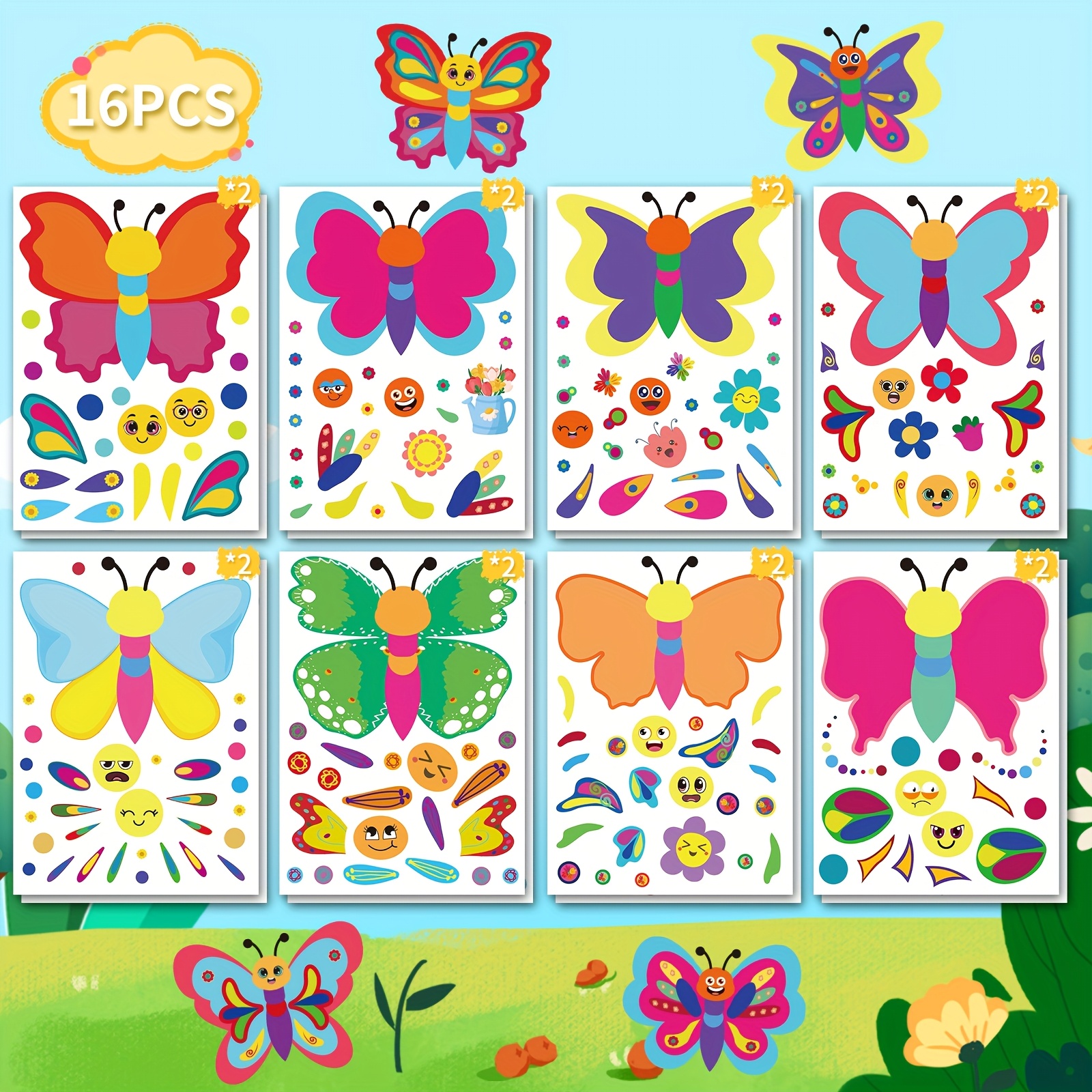 Image of 8 16 Creative Facial Decorations, Featuring Ornaments.