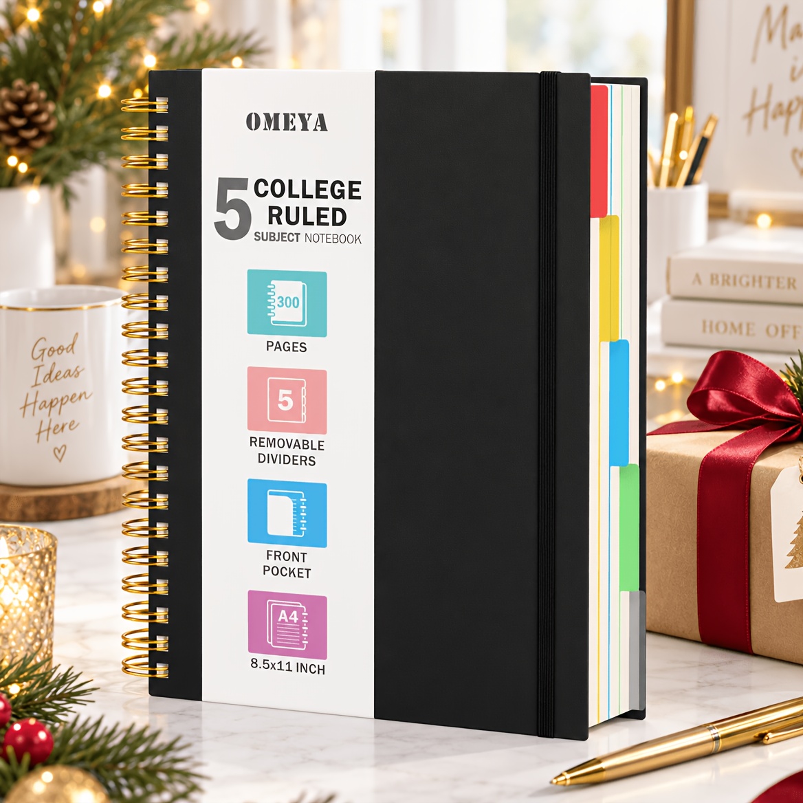 spiral notebook with dividers sold on Temu United States