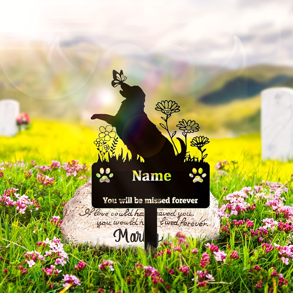 

Customizable Dog , Personalized Pet Grave , Metal Engraving Plaque , And For Pet , Metal Headstone -