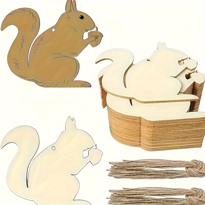 

[top-] 10pcs Wooden Cutouts For Diy - Unfinished Wood Slices For Painting, & Decorations