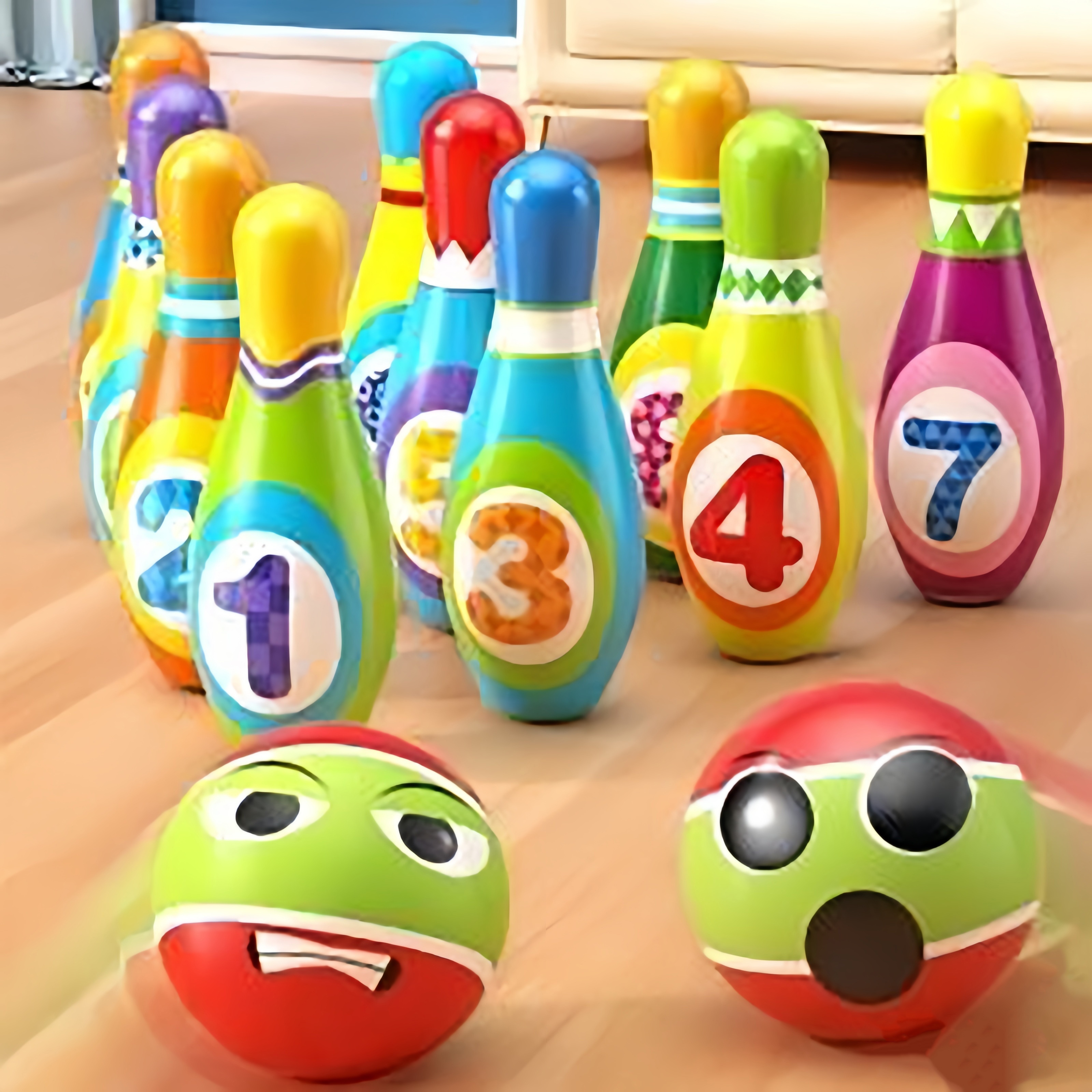 Image of Back To Bowling Toy Set, Rich In Colors, Soft Material, Of Falling, Specifications: 6 Bottles 2 Balls And 10 Bottles 2 Balls, Suitable For Halloween And Christmas Gifts