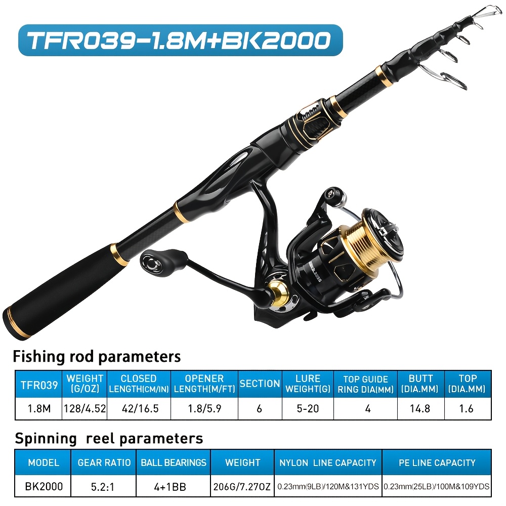 best telescopic spinning rod and reel combo Ghosthorn 2-Pack Fishing Fishing Pole including a telescopic fishing rod Fishing Gear Best Telescopic Fishing