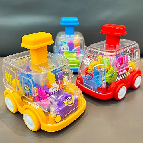 durable powered car toy for push slide action resists perfect creative birthday gift in red blue yellow toy cars pressing gear puzzle sliding toy car