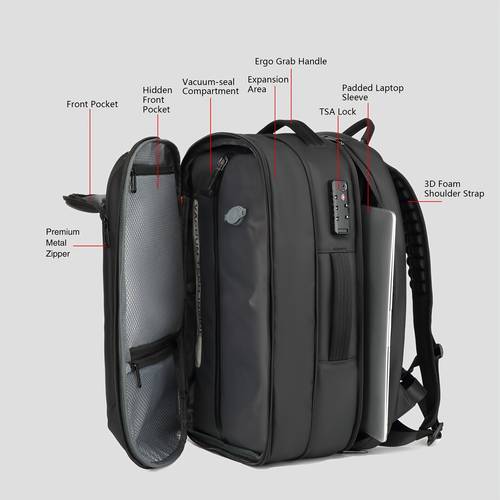 item picture vacuum backpack travel expandable compression carry on backpack with vacuum pump travel bag 17 laptop backpack for men women business airplane flight luggage mens gift