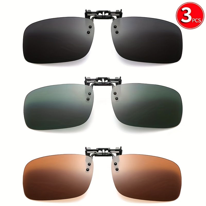 Image of 3-pack Rectangle Glasses Clip-on Fashion Glasses, For Men And Women, Fit Over Glasses, For Party And Driving, Perfect Daily Wear, Photo Props, And Gift For Birthday, Valentine's Day, Christmas