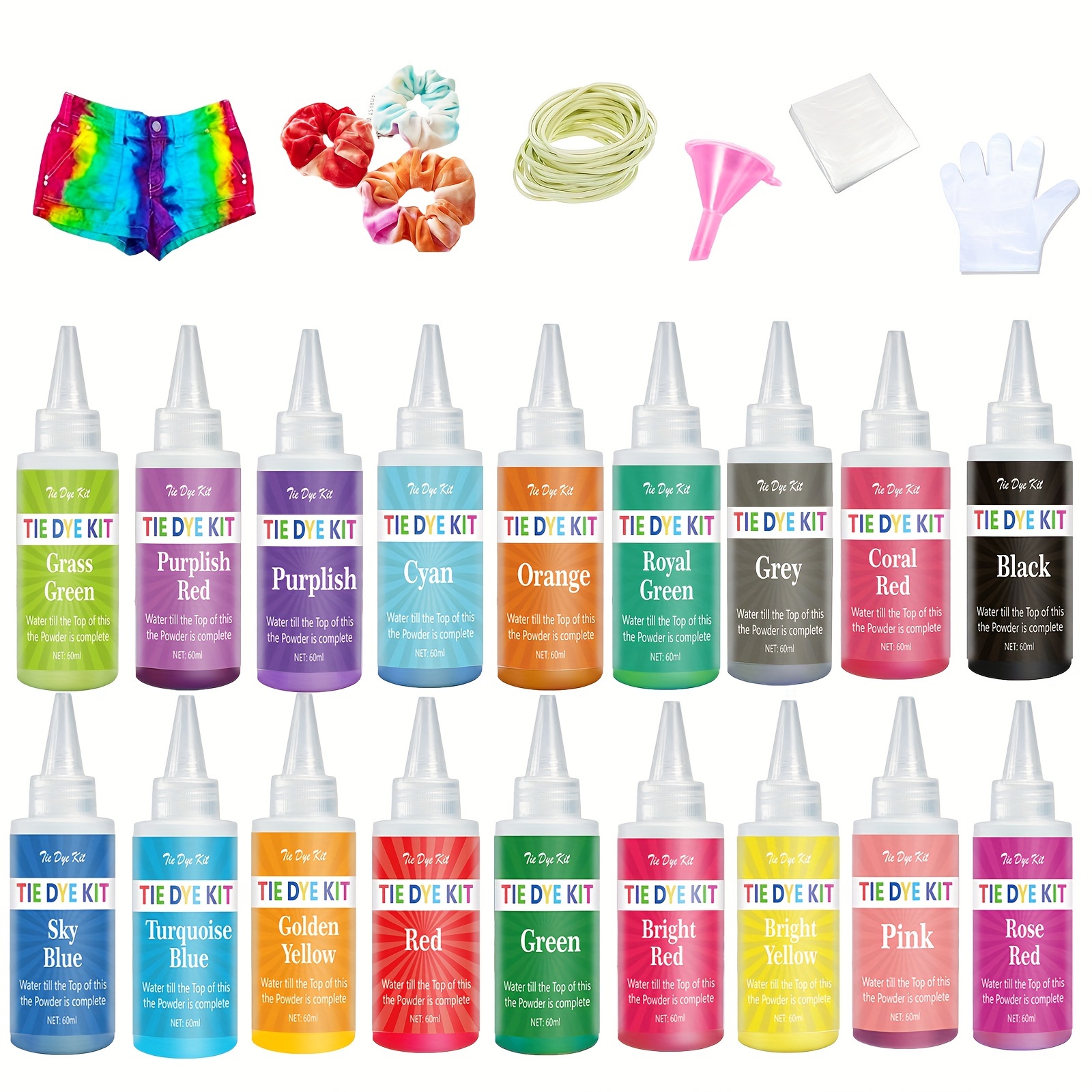 

14+ Colorful Tie-dye Kit, Permanent Set For Clothing And Textile Crafts, With Gloves, Aprons, And Table Covers, Ideal For Diy Projects And Art Classes