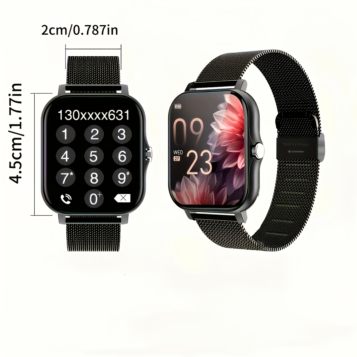 1pc relógio inteligente, carregamento usb, tela sensível ao , design , conectável ao celular, múltiplos , e receber chamadas, para dia namorados, dia pais, presente para festas das mães 2