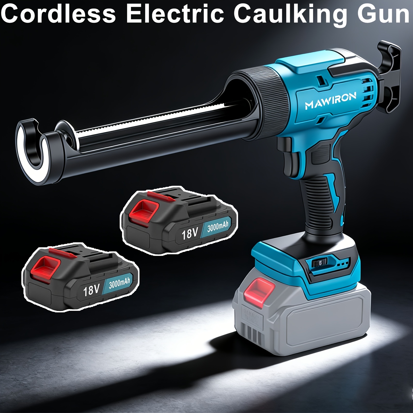 Cordelss Caulking Gun Compatible With Makita 18v Battery, Glass Glue Caulking Gun, 380w Caulking Gun And Glue Gun Kit With 2x 3000mah Battery, Door And Window Sewing Glue Tool For Filling, Sealing