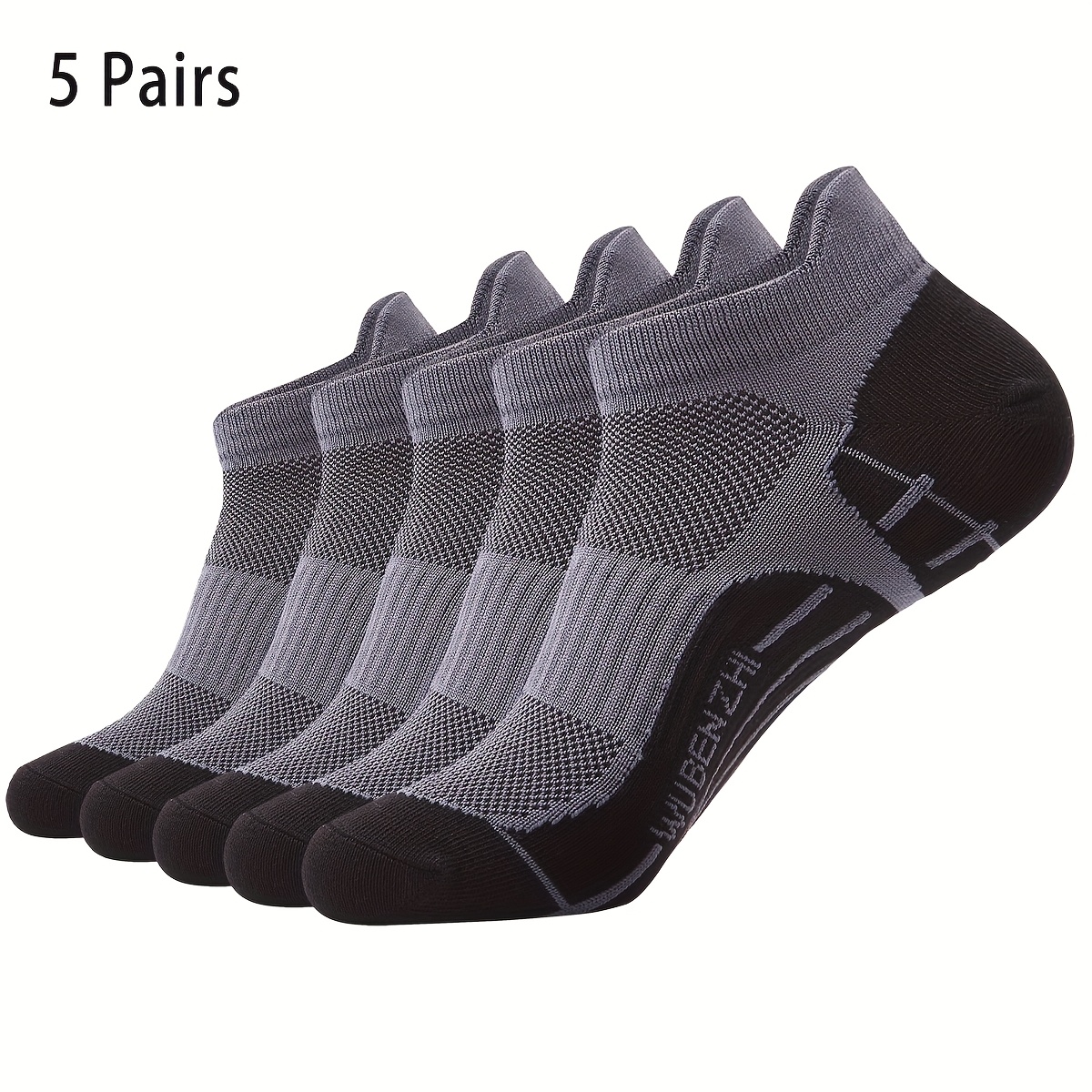 E-shop 5 Paar atmungsaktive, schnelltrocknende Mesh-Low-Cut-Laufsocken für Herren Damen, für die tägliche Arbeit, Freizeit Sport, Knöchelsocken