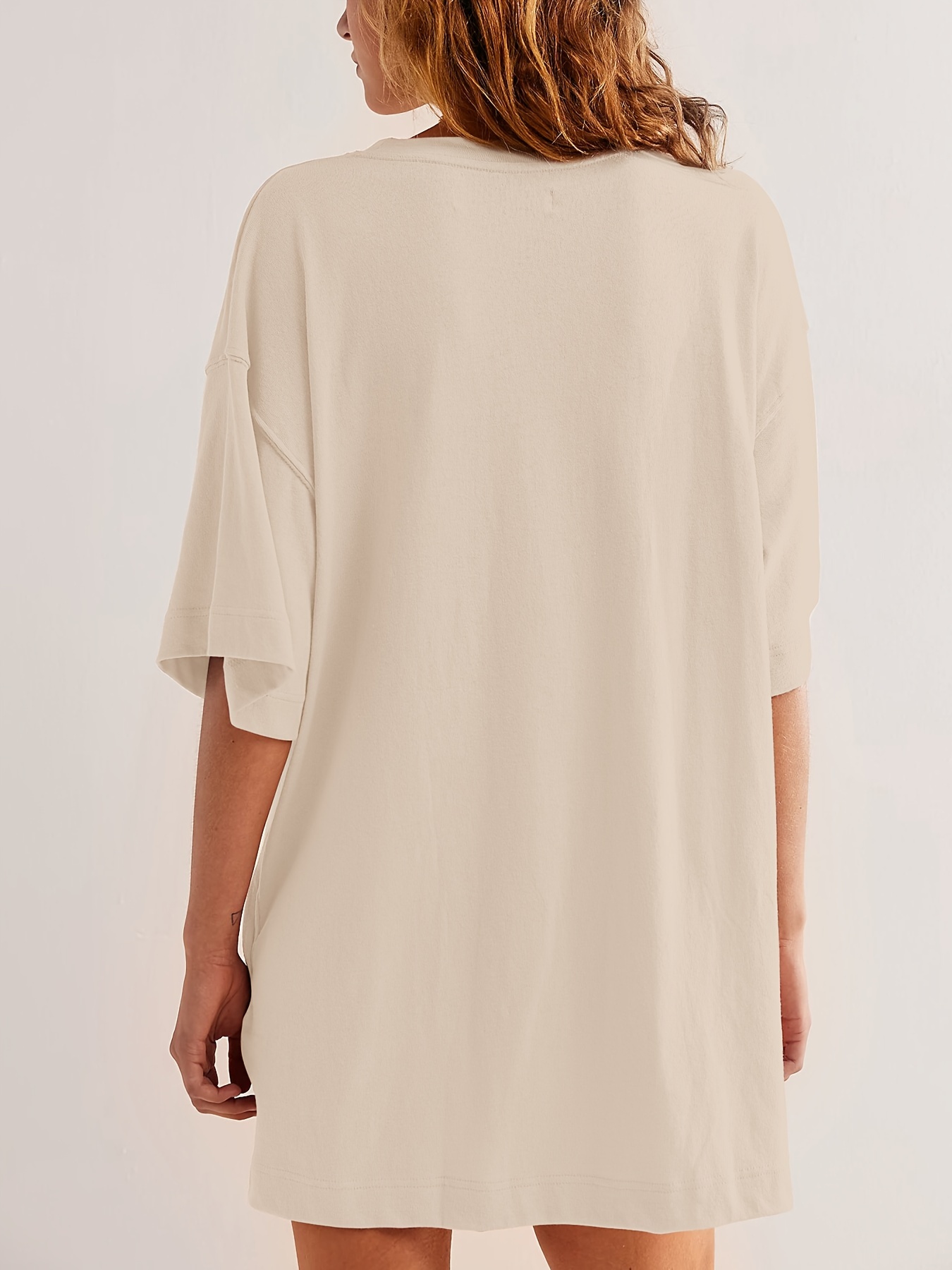 womens 100 cotton oversized t shirt dress pockets casual - Temu