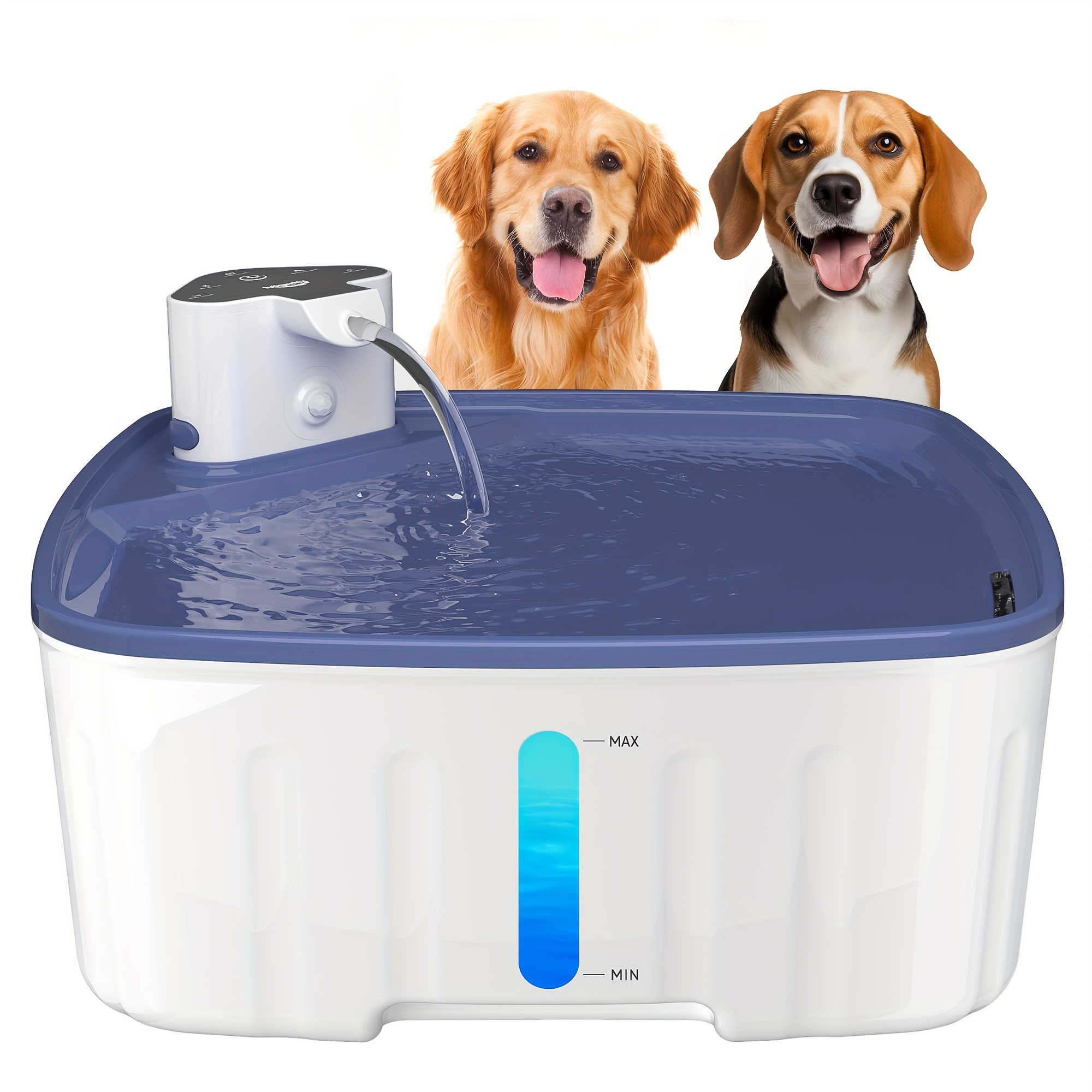 

Dog Water Fountain For Large Dogs, 2.1gal/8l/230oz Pet Water Fountain, Ultra Quiet, Bpa-free, Battery, Cordless, Led Reminder, Ideal For Multiple Dogs & Cats, White
