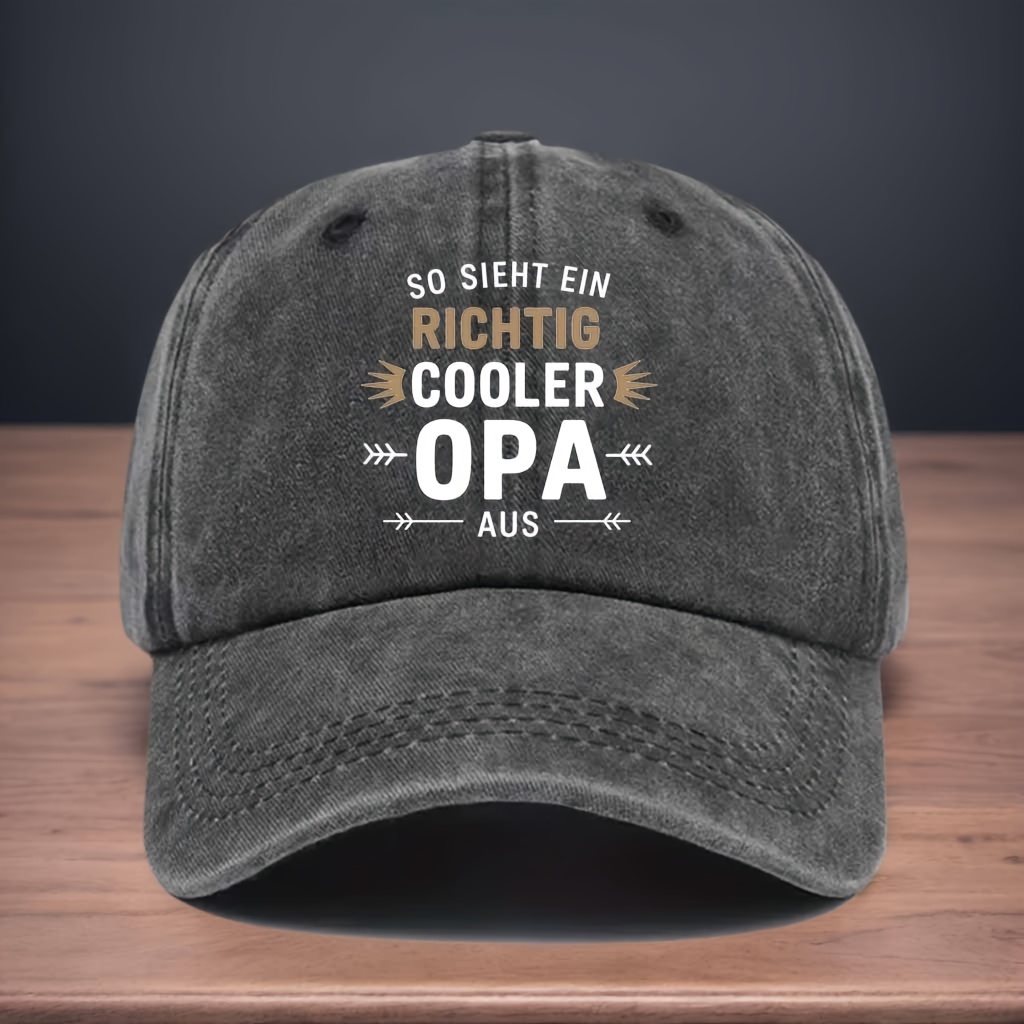 What A Cool Grandpa Looks Like: A Baseball Cap Suitable For Men And Women, Easy To Carry, Perfect Photo Ops, Featuring A Six-panel Curved Brim Design, Strong , Adjustable Size, Textured