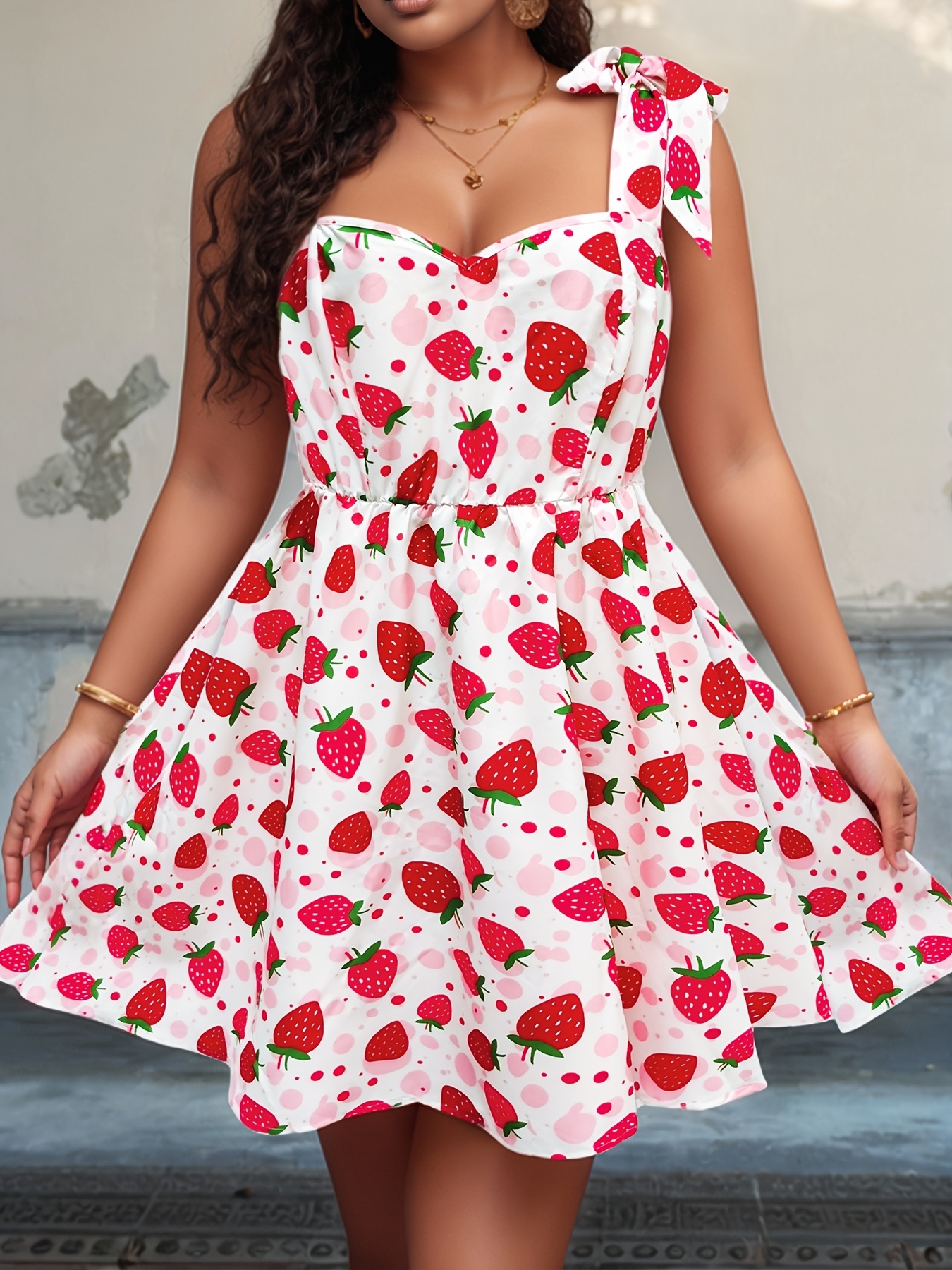 rosy luce STRAWBERRY CAMISOLE DRESS