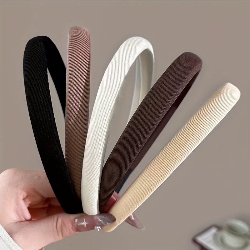 Image of 2-5pcs Minimalist Elegant Thin Hair Hoop For Women, New High-end Hair Clip, High Crown Pressure Hairband, Non-slip Headband For Washing Face