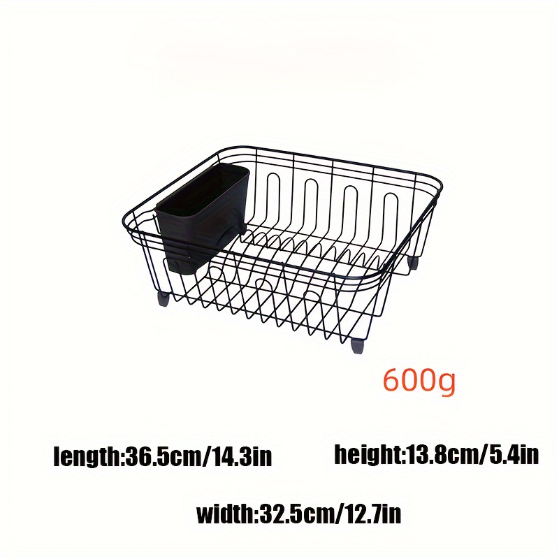iron dish drying rack with utensil holder rust resistant grooved drain strainer with strong load bearing capacity for home kitchen storage Product details 4