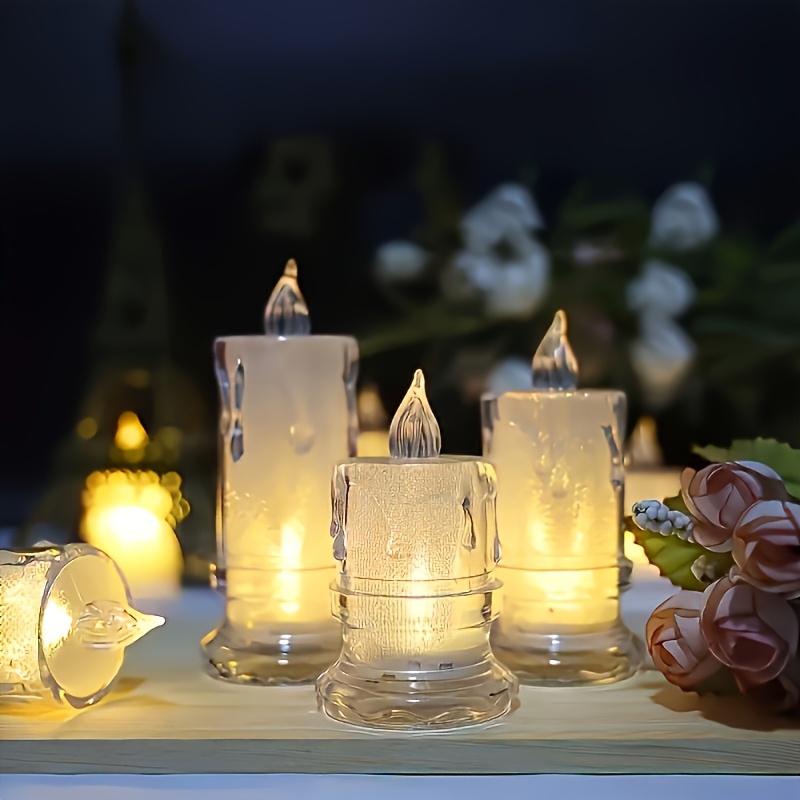 4-Pack LED Flameless Candles with Batteries, Perfect for Halloween Decorations, Christmas, Family Gatherings, Candlelit Dinners, Valentine'S Day, Weddings, and Bedroom Décor, Led Candle