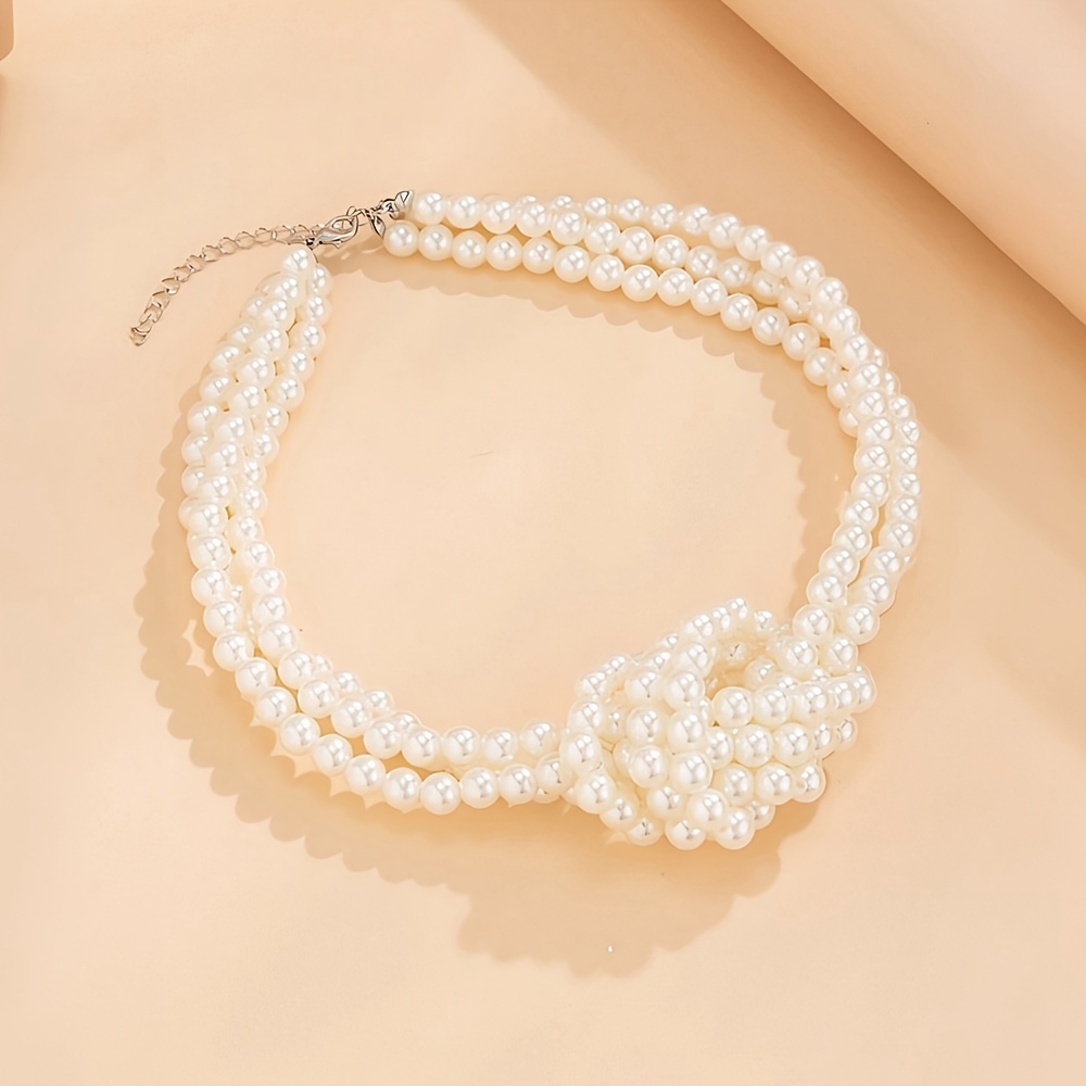TEMU 1pc Of Women's Stylish Pearl Necklace, A Vintage Pearl Necklace Suitable For Everyday Wear And Travel During Spring And Summer