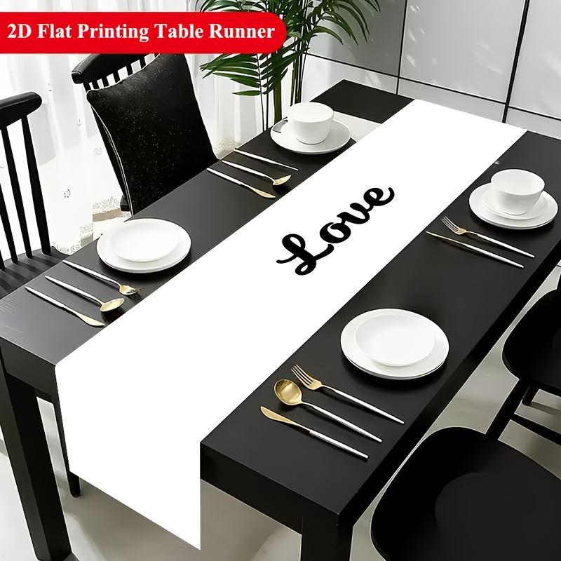 TEMU 2d Custom Table Runner, Personalized Tablecloth, Holiday Party Table Runner, Festive Table Decoration Fabric Table Runner, Home Decor, Table