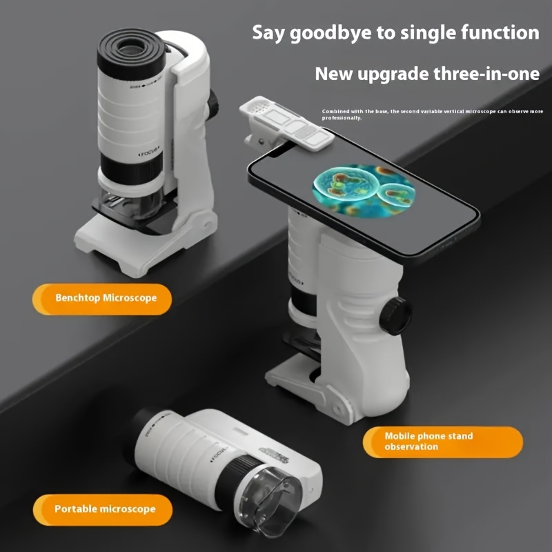 kids portable microscope with stand education tool pvc material school and home use ideal christmas thanksgiving gift educational toys Product details 7