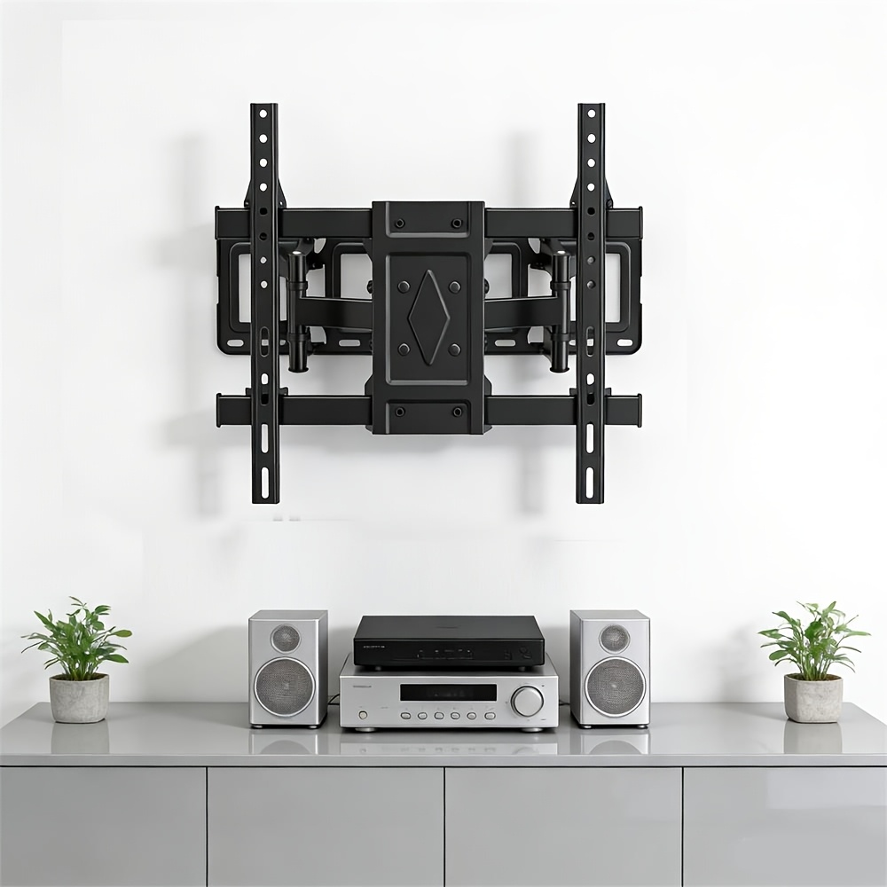 Tv Wall Mount, Suitable For 40-80 Inch Televisions, Featuring Swivel And Tilt Extension Functionality. Full-motion Bracket With Dual-jointed , Accommodating Vesa Mounting Hole Of 600x400mm. Black.