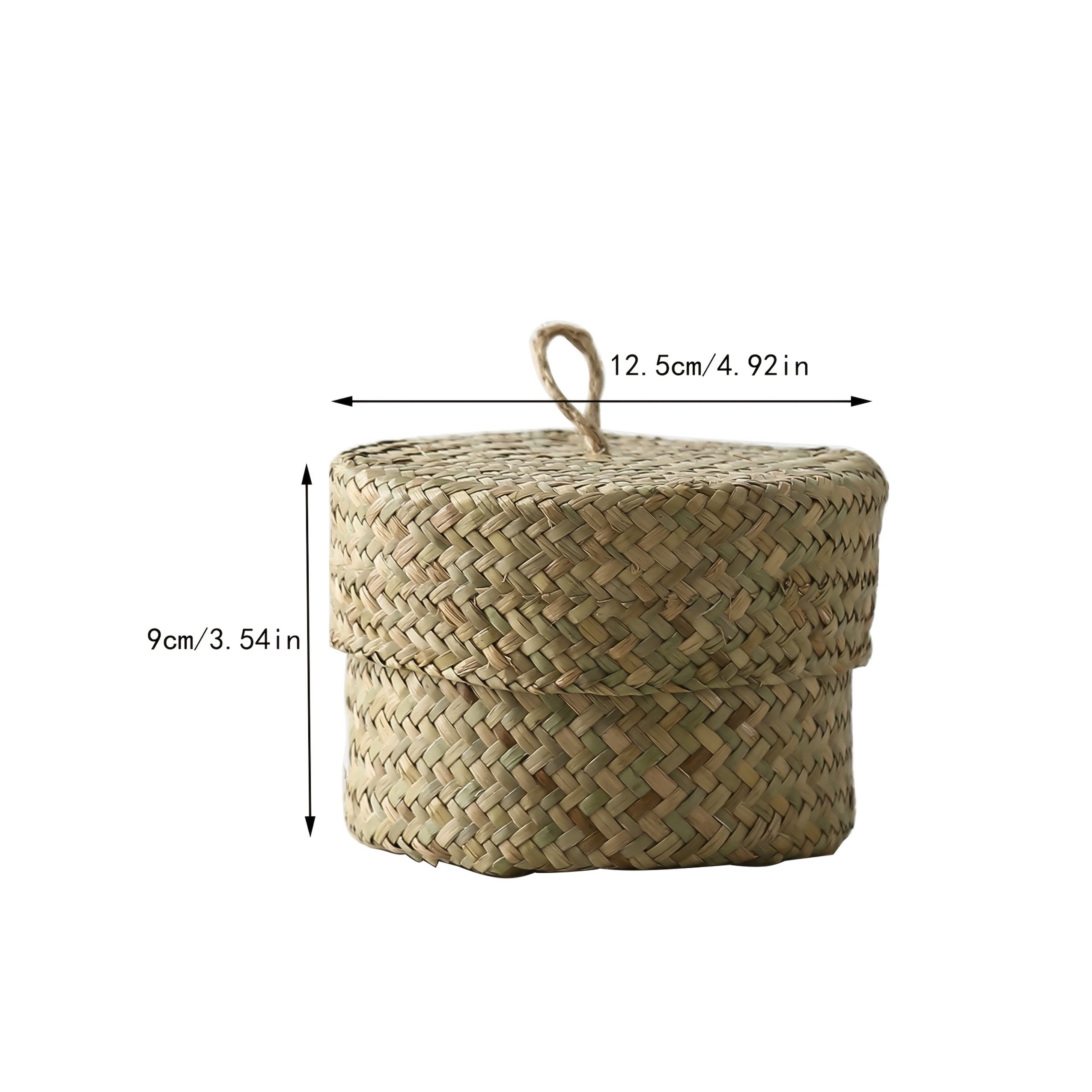 A Round Lidded Storage Box, Desktop Storage Basket, Storage Bucket, Seagrass Box, Tea Box, Jewelry Box, Gift Box, Box, Shelf Baskets