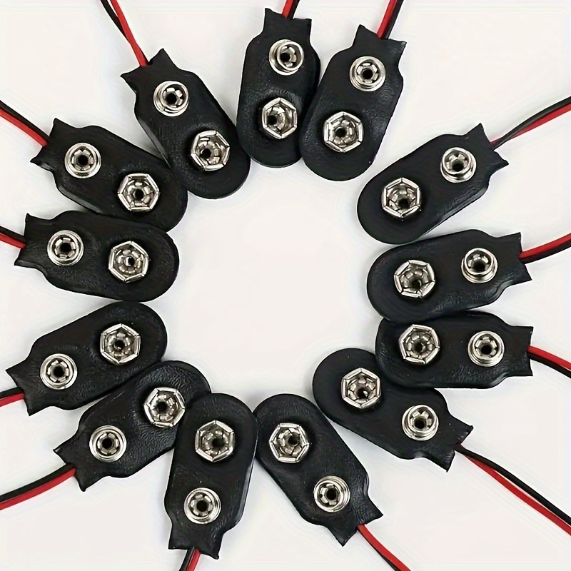 

20pcs I-shaped 9v Battery Clip Connectors, 9v Battery Clip, Leather Shell