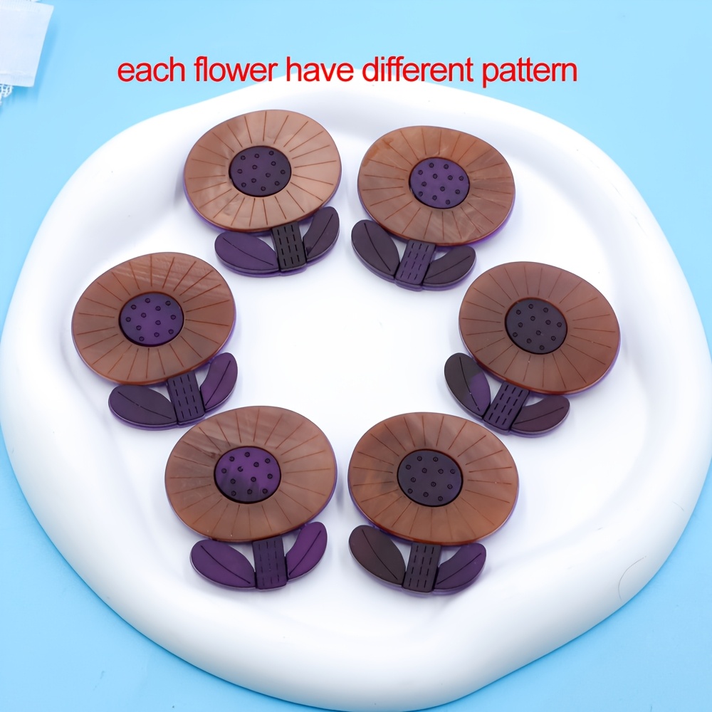 TEMU 2d Flat 1pc Acrylic Handmade Cute Cartoon Flower Brooch