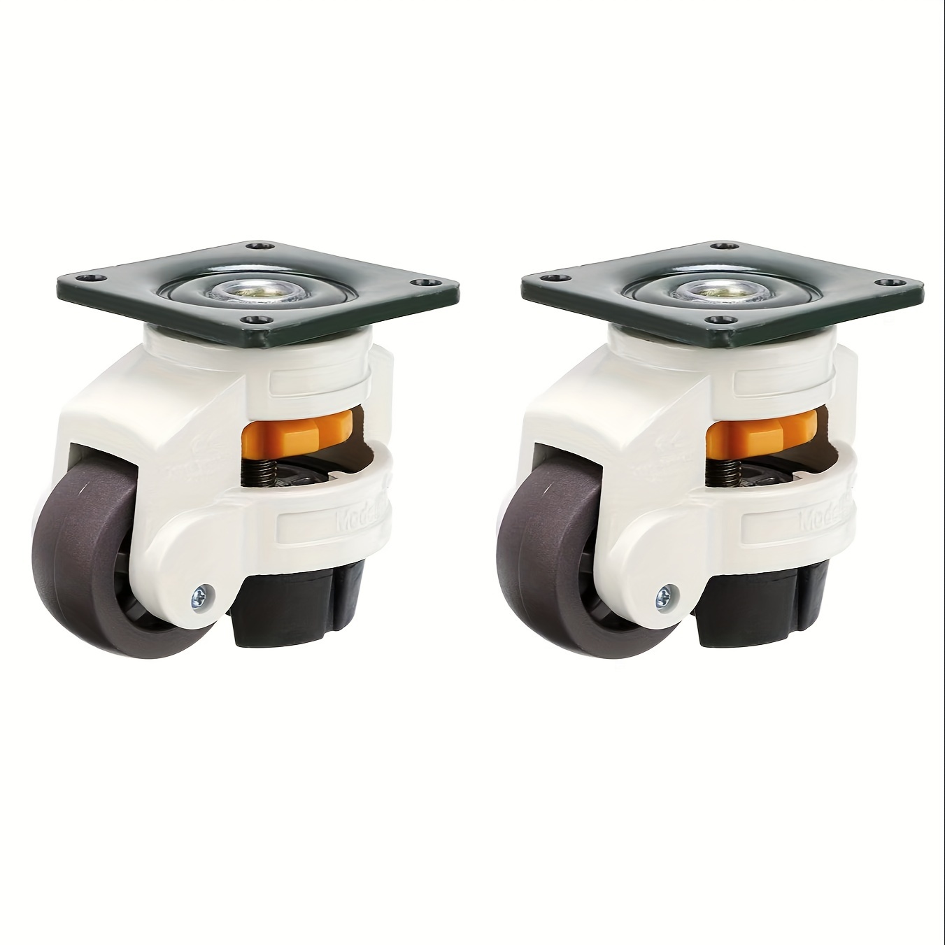 

Heavy-duty Leveling Casters 2pcs - , Adjustable Feet With Nylon Wheels & Rubber Base For Workbenches And Machinery, 430 Lbs Capacity