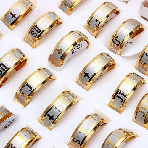 men cross rings sold on Temu United States
