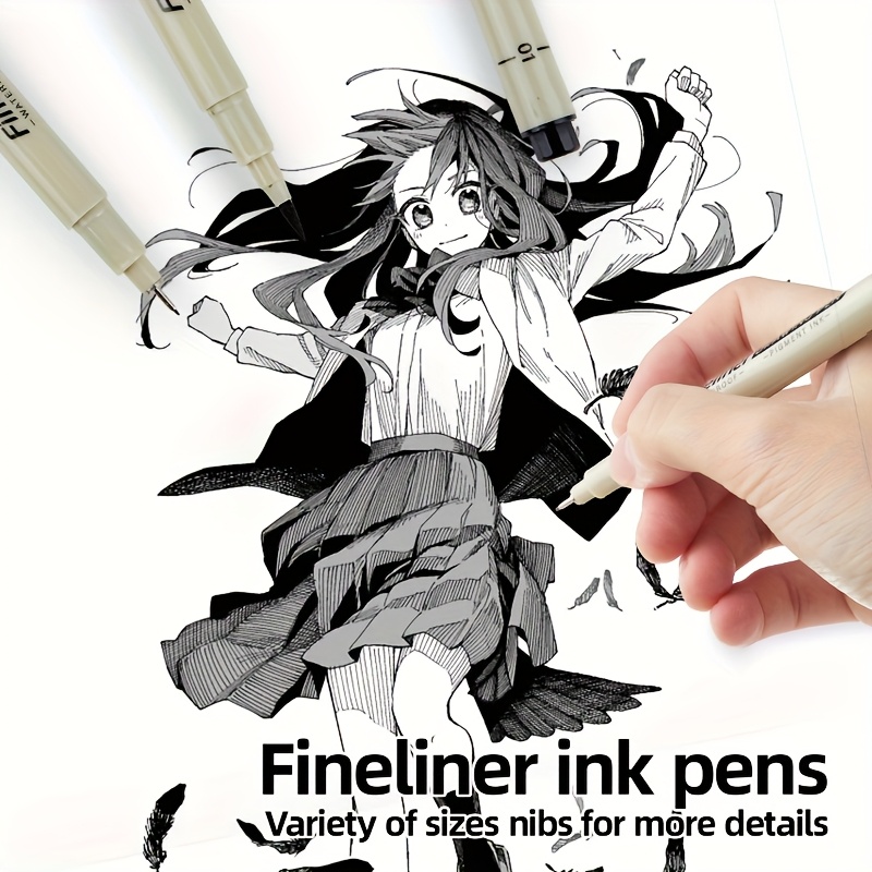 Multi-Line Drawing Pen Set, 5/6/9pcs Fine Waterproof Ink Pens