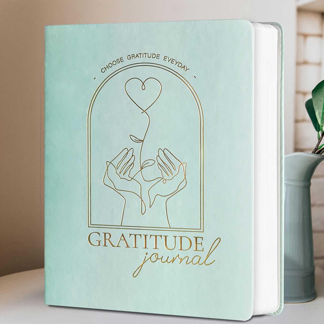 

1pc Cuir Journal de Gratitude - 180 Jours de Réflexion Quotidienne, Pleine et Journal d'Invites à la Positivité pour le et la Productivité