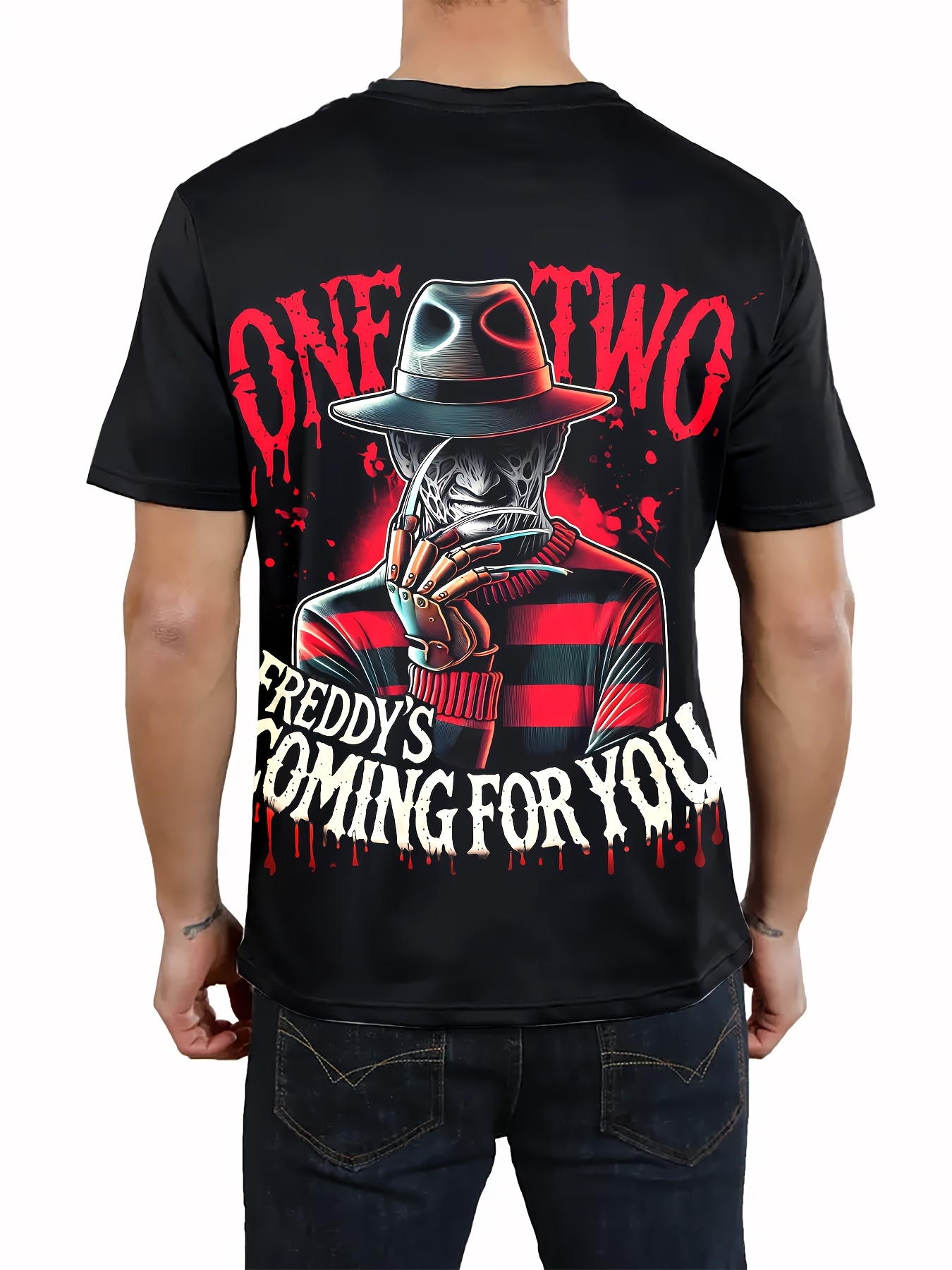 men's graphic tee print black Temu Spain