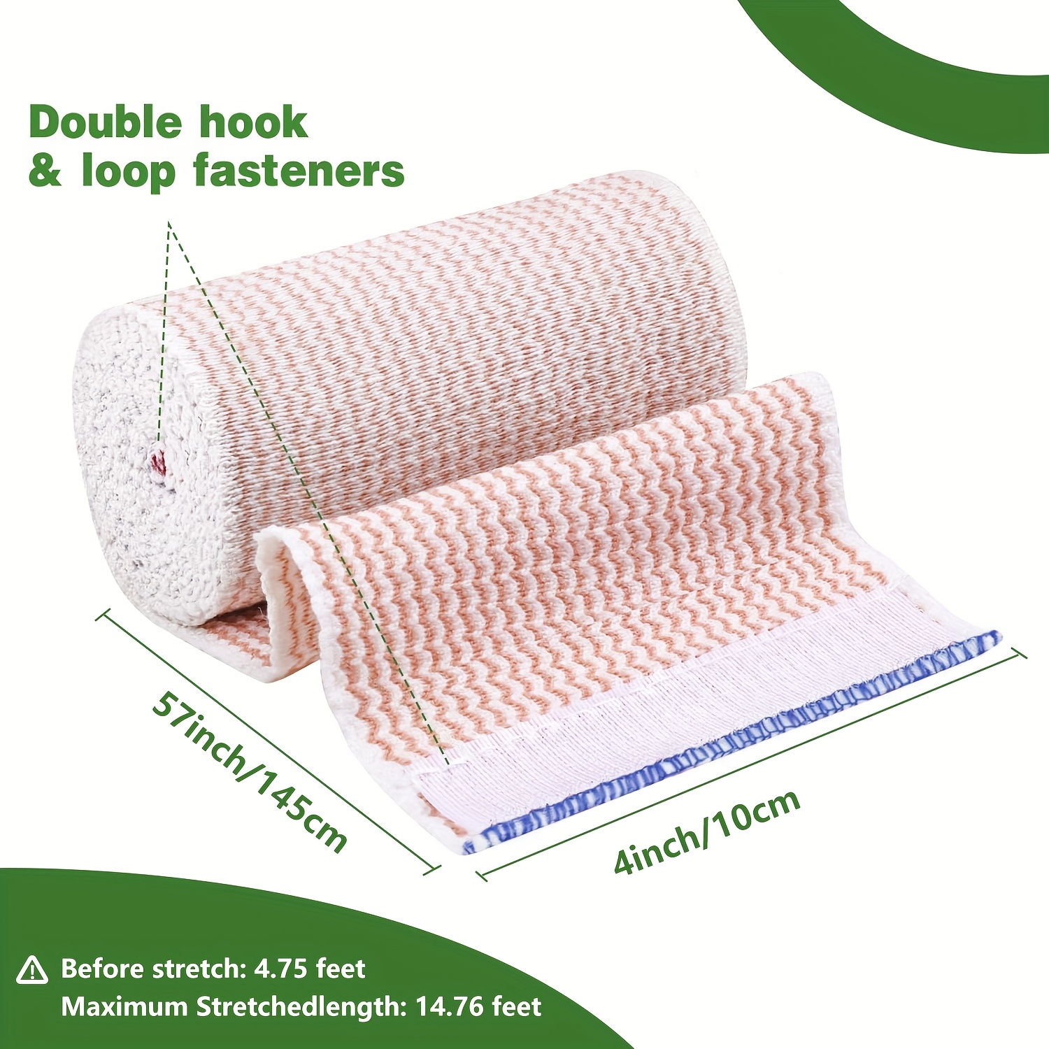 Image of Reusable Elastic Bandage Wrap - Self-closing Compression Bandage For Wrist, Elbow, Foot, Knee - Durable Polyester Fabric With Red & Stripes, Ideal For Sports & Fitness