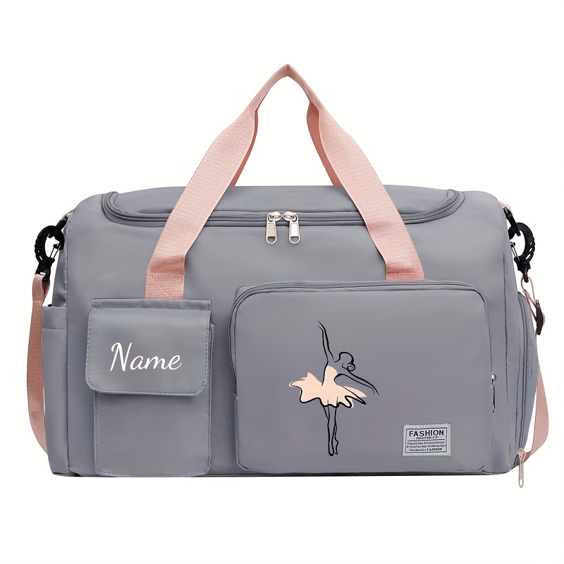 TEMU A Personalized Dance Pattern Travel Bag With A Custom Name, This Handbag And Backpack Offers Ample Space, Making It Ideal For Leisure Trips. And