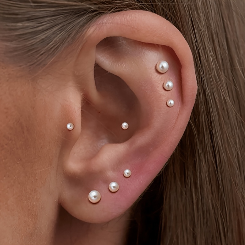 Women's Fashion Round Stud Earrings, Everyday Wear