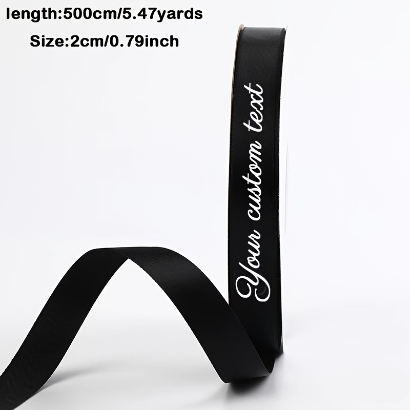 E-shop Individuelles hochwertiges schwarzes Polyesterband - 5,46 Yards x 0,78 Zoll breit, personalisierter Goldfolien-Effekt, geeignet für