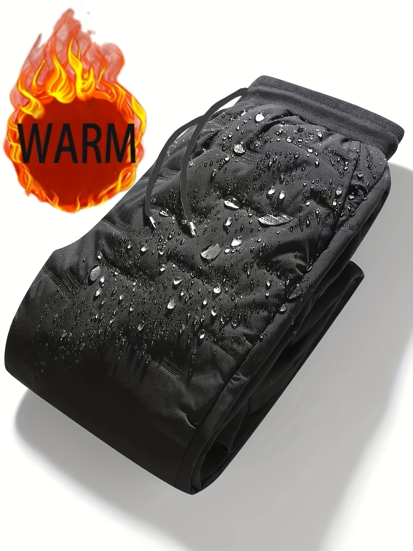 1 pantalon de jogging d'hiver chaud et coupe-vent pour homme | Épaissi avec doublure en polaire, taille élastique, jambe droite, poches multiples, adapté aux activités de plein air et au temps froid, lavable en machine, design de couleur unie