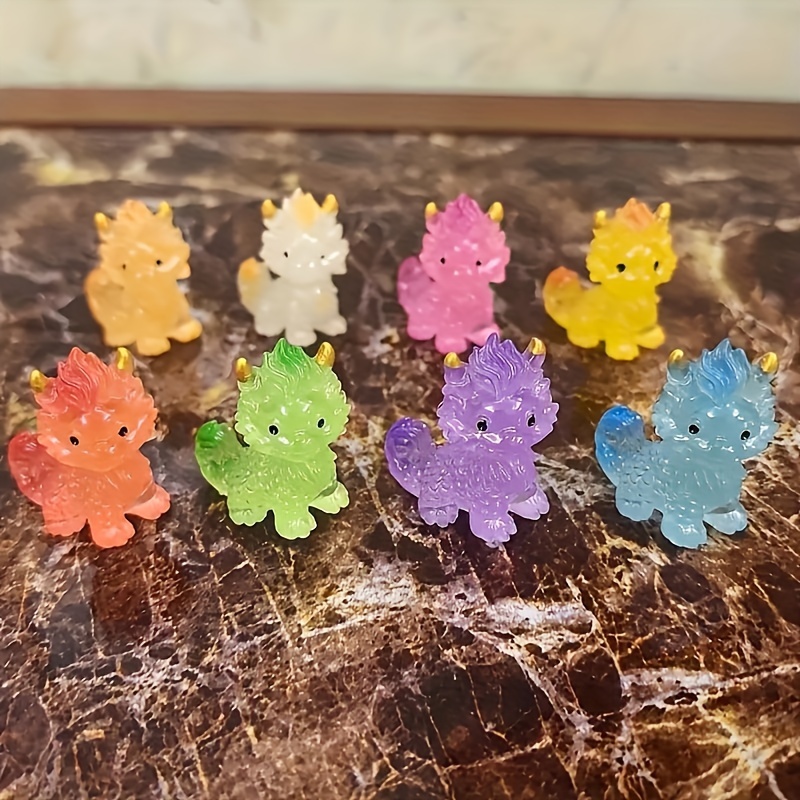 

20pcs -the-dark Mini Dragons, Resin Collectible Figurines, Home Decor Statues, Car Interior Decor, Desk Micro Decor, Assorted Colors, Resin Material, Car Accessories