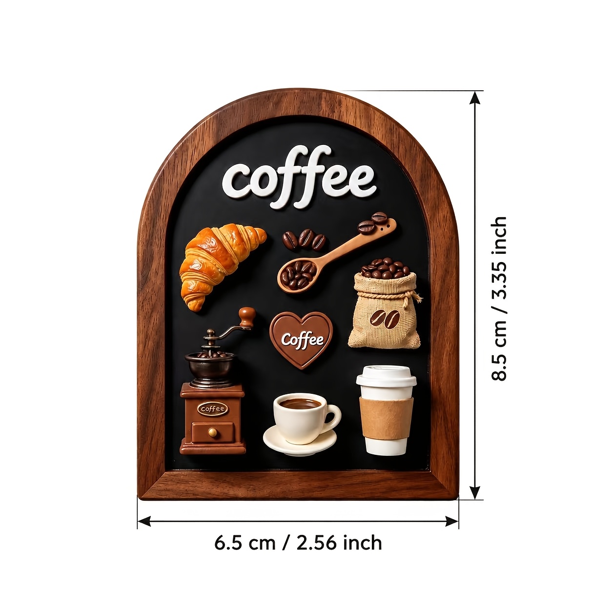 TEMU 1pc Coffee-themed Magnetic Fridge Magnet With 3d Coffee Bean & Cup - Resin Magnetic Decoration Suitable For Kitchen, Refrigerator, Dishwasher,