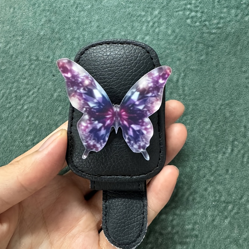 TEMU 1pc Cute Amethyst Pattern Glasses Frame, Car Magnetic Glasses Clip, Car Interior Decoration, Holiday Gift, Suitable For Car Sun Visors, Glasses