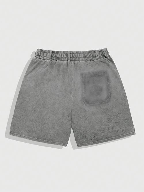 1 mens retro hip hop street casual shorts printed pattern washed cotton 100 cotton 300 grams of casual shorts loose suitable for playing basketball and running