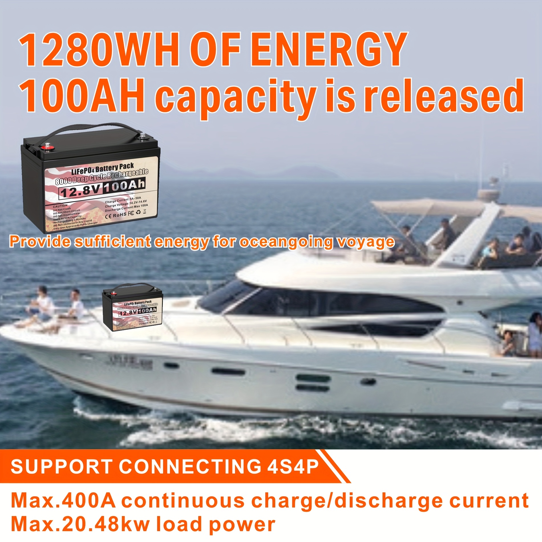 12v 100ah lifepo4 lithium battery featuring a 100a smart bms - Temu
