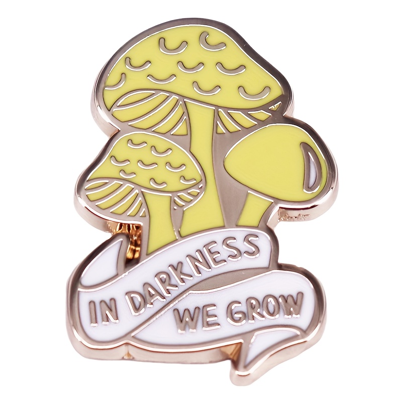 

Funky Mushroom Brooch 'we The Dark' Enamel Pin, Alloy With Letter/mushroom - Fbaby