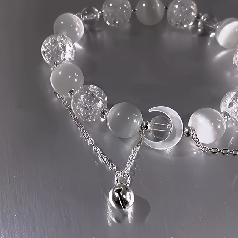 TEMU A Stylish Bracelet For Women Featuring A Bead Design With Bells, Exuding A Sense Of Luxury And