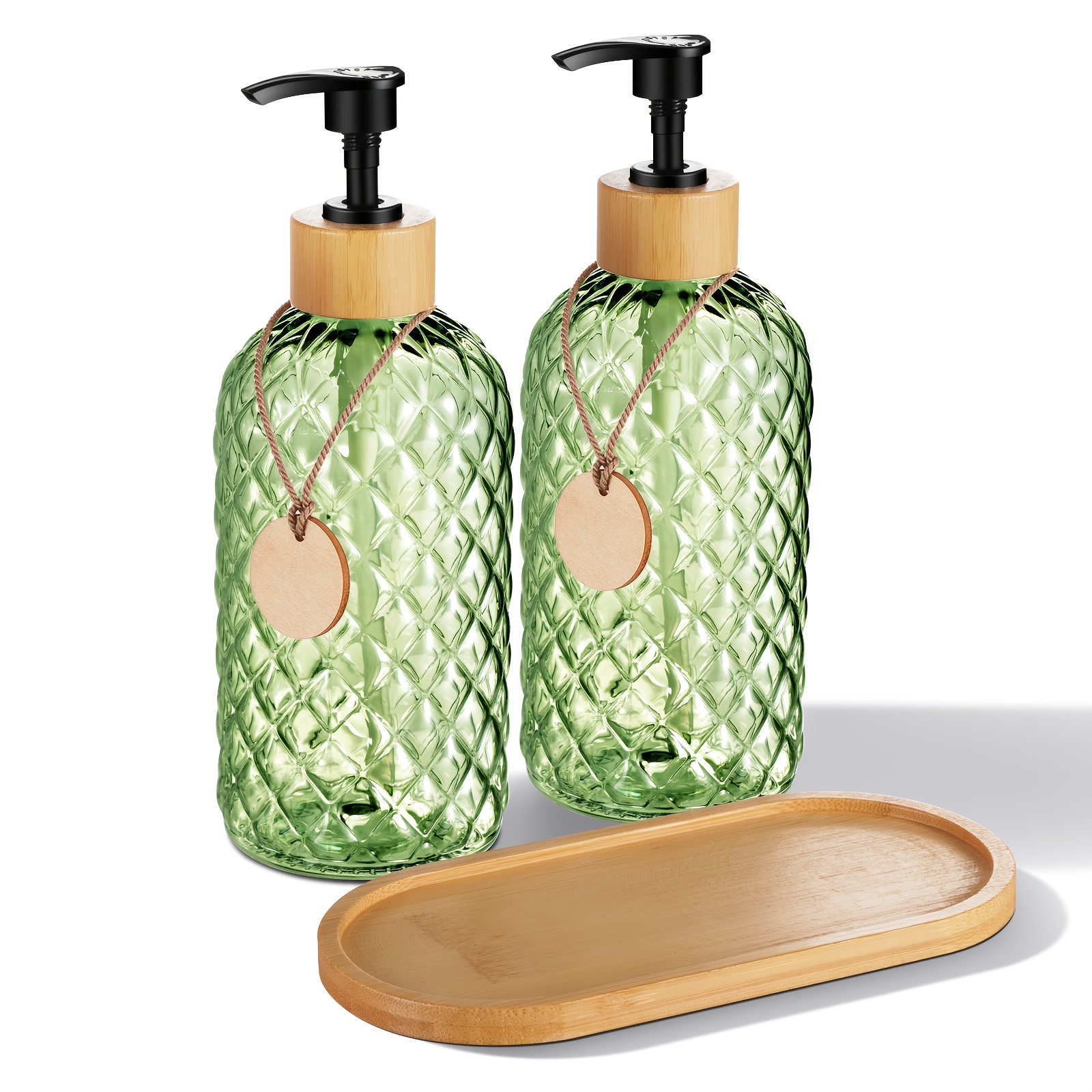 TEMU Gaonly 17oz Plastic Gem Patterned Soap Dispenser For Kitchen, Refillable Hand Soap Dispenser Pump, Clear Soap Dispenser Bathroom For Dish Soap,
